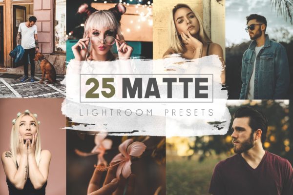 25款时尚复古哑光肖像电影照片调色Lightroom预设 25 Matte Lightroom Presets