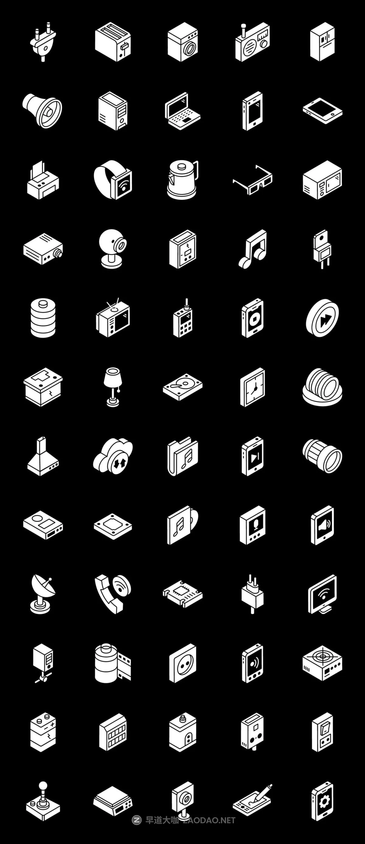 2000+款等距app网站界面设计图标icons素材包 2000+ Isometric Icons Set