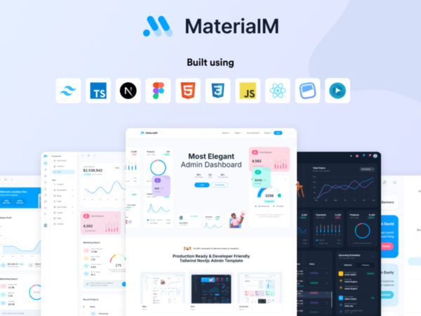 现代简约电商销售数据管理仪表盘ui界面设计figma模板+CSS交互源码 MaterialM Tailwind Nextjs Admin Template