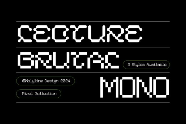 现代复古像素风海报徽标设计装饰英文字体安装包 Lecture – Modern Pixel Font Collection