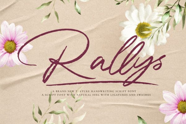 现代优雅品牌婚礼邀请函设计手写英文字体安装包 Rallys Script Font