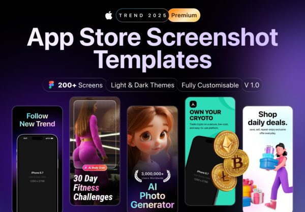 200+屏多规格APP UI界面设计展示效果模板Figma格式素材 Ben Maclean – Urban Preset Pack