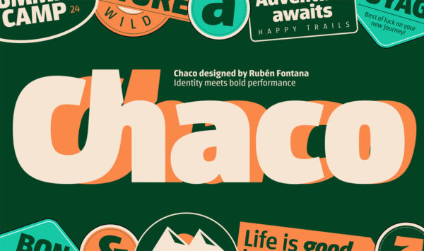 14款字重浓缩圆润品牌logo标签指示牌标题设计无衬线英文字体 MyFonts – Chaco Font Family