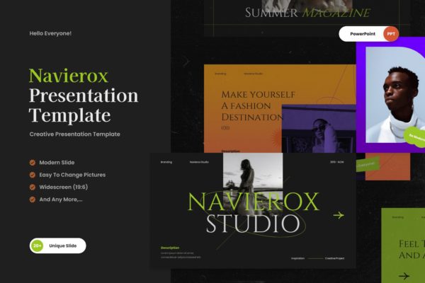 时尚创意品牌营销策划演示文稿设计ppt模版 Fashion Studio Creative Agency Presentation