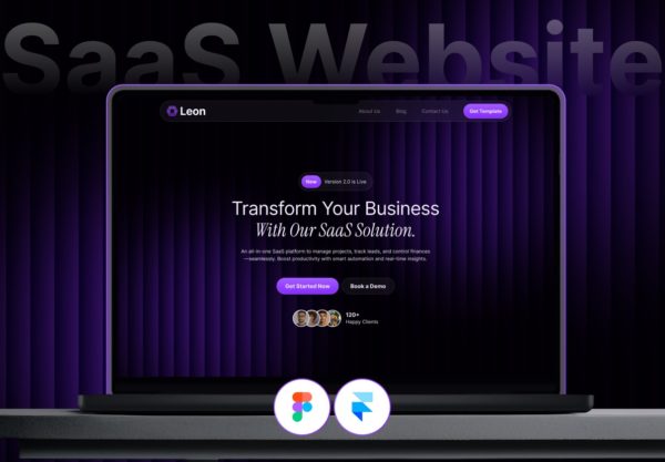 极简美学SaaS服务平台公司网站UI界面设计Figma/Framer模板素材 Leon – SaaS Website Framer Template