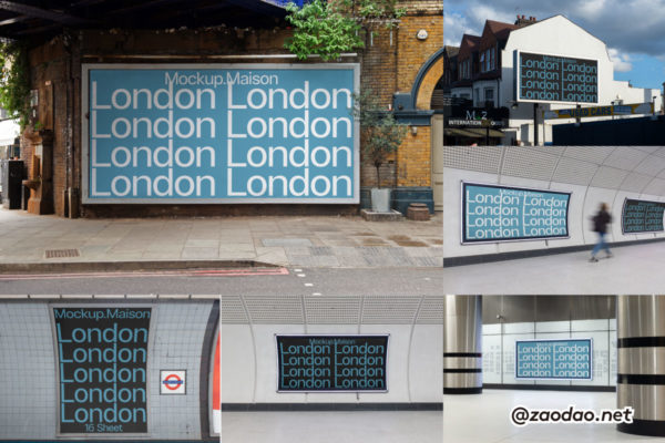 8款英伦风伦敦城市地铁广告牌海报吊旗设计展示效果图PSD样机模板 Mockup.Maison – London Collection P2特色图 8款英伦风伦敦城市地铁广告牌海报吊旗设计展示效果图PSD样机模板 Mockup.Maison – London Collection P2