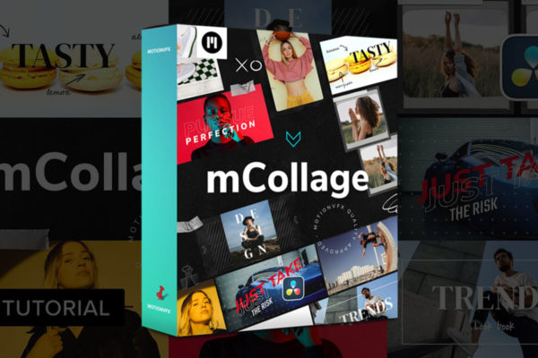 MotionVFX – mCollage DVR 达芬奇预设 160组多样化情绪拼贴艺术胶片框手绘涂鸦胶带标题达芬奇预设插件包