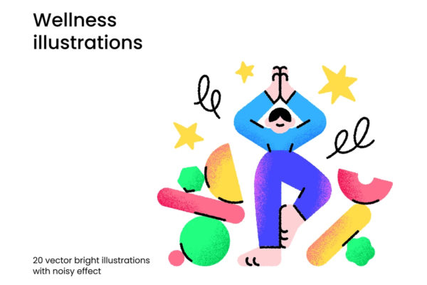 Wellness illustrations by Craftwork 20款创意心理学情绪管理医疗健康咨询科普插图插画ai/png设计素材