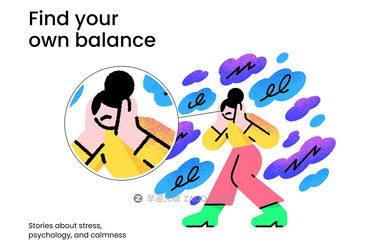 Wellness illustrations by Craftwork 20款创意心理学情绪管理医疗健康咨询科普插图插画ai/png设计素材插图1