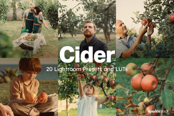 20组老式温暖色调秋天农场肖像摄影照片调色Lightroom&LUT预设 20 Cider Lightroom Presets and LUTs