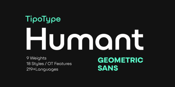 18款字重包豪斯艺术几何风品牌标题Logo设计无衬线英文字体家族 MyFonts – Humant Font Family 18xOTF