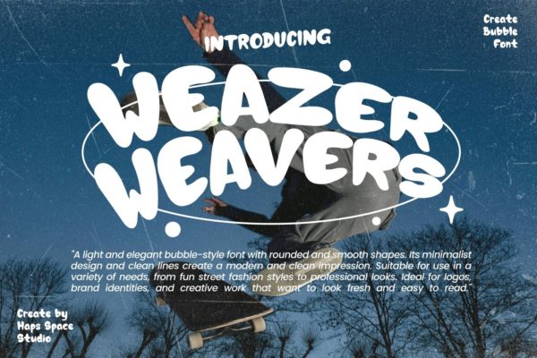 简约趣味包装海报气泡圆形泡泡设计无衬线英文字体 Weazer Bubble Display Font