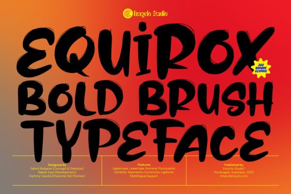 现代品牌海报徽标设计手写英文字体安装包 Equirox – Bold Brush Modern Logo Font
