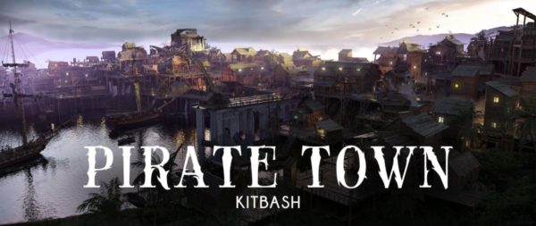 Blender复古欧风海盗海边主题小镇木质建筑3D模型资产素材 Pirate Town – Kitbash