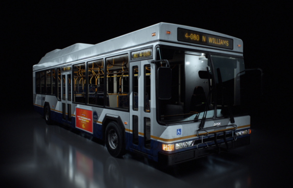 Blender逼真城市公交车3D模型资产素材 KitBash3D – City Bus 3D Model