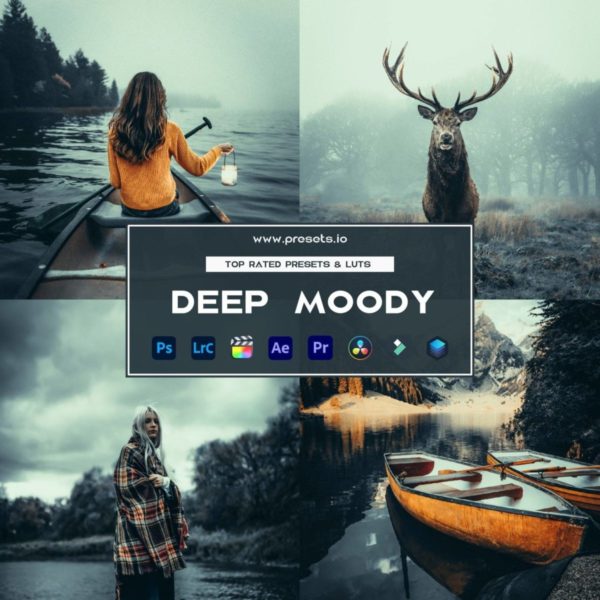 黑暗神秘电影效果旅拍视频照片调色Lightroom预设+LUT预设 Presets.io – Deep Moody Preset Collection and Luts