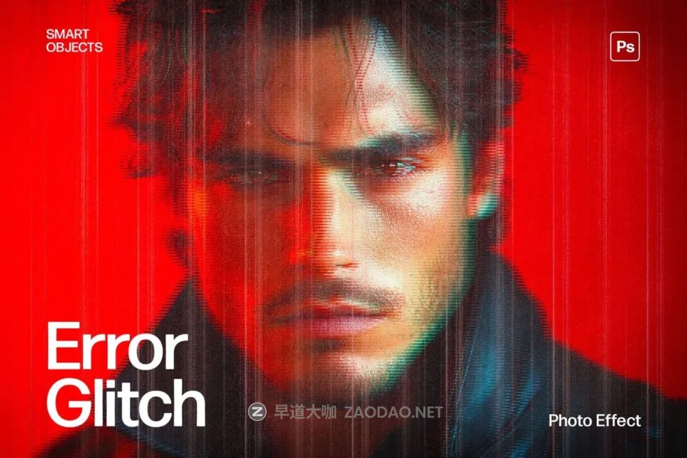 故障失真扭曲赛博朋克照片效果ps特效滤镜样机 Error Glitch Photo Effect Template插图 故障失真扭曲赛博朋克照片效果ps特效滤镜样机 Error Glitch Photo Effect Template插图