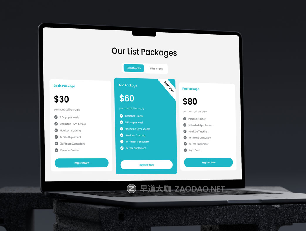 20+屏响应式健身锻炼网站用户登陆界面UI套件设计figma模板素材 GoFit – Fitness Website UI Kit插图2 20+屏响应式健身锻炼网站用户登陆界面UI套件设计figma模板素材 GoFit – Fitness Website UI Kit插图2