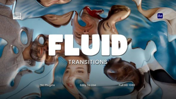 Fluid Transitions By Dots_design AE模板 潮流抽象蒙太奇艺术3D流体液体视频平滑运动转场特效素材