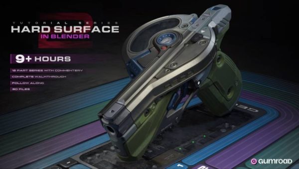 [独家AI翻译] Blender科幻武器硬表面3D建模全面基础教程 中英文字幕 Gumroad – Hard Surface in Blender