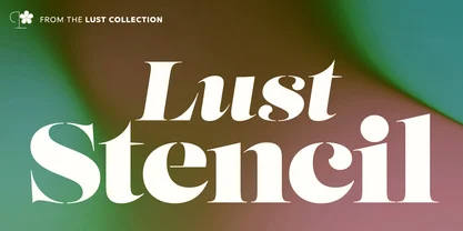 5款字重海报杂志标题logo设计粗体衬线英文字体家族 Myfonts – Lust Stencil Font Family