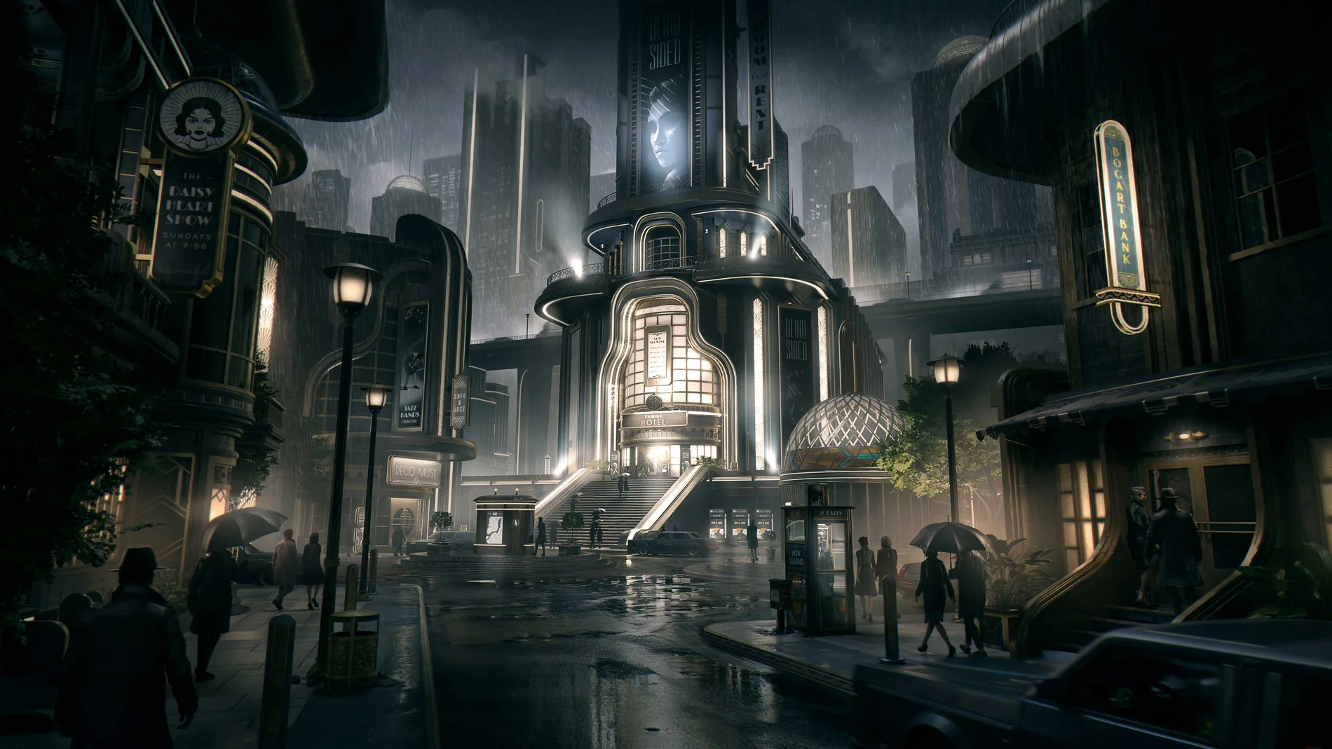 [全部格式]科幻朋克黑色复古未来主义高楼建筑3D模型C4D/Blender/FBX/OBJ/MAX/Maya等 KitBash3D – Noir Futurism Blender