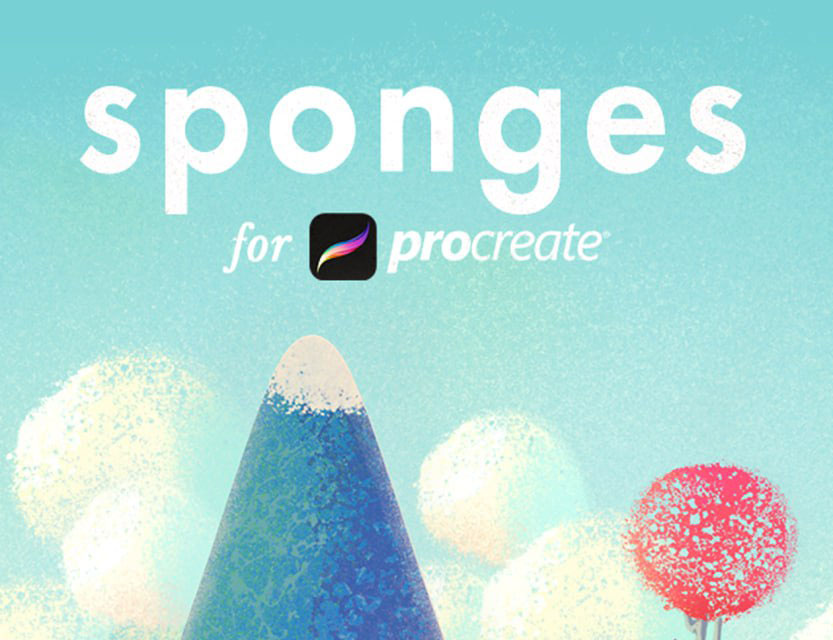 全面海绵喷墨艺术绘画风格procreate笔刷画笔设计素材 Sponge Brushes for Procreate