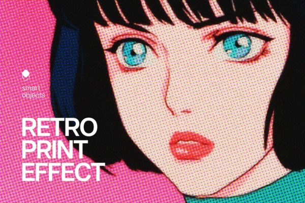 复古半色调riso印刷照片效果ps特效滤镜样机 Retro Print Design Effect