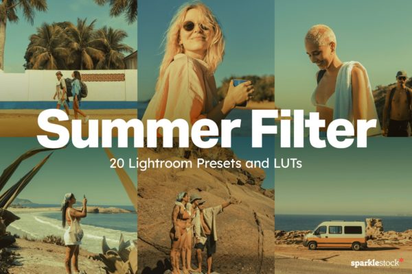 20组夏天复古怀旧旅拍人像摄影照片调色Lightroom&LUT预设 20 Summer Filter Lightroom Presets and LUTs
