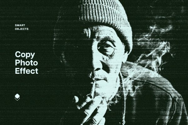 粒状复印扫描照片效果ps特效滤镜样机 Copy Photo Effect