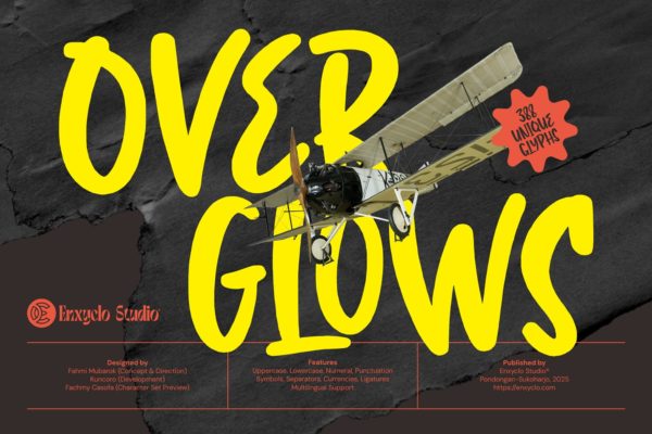 现代涂鸦品牌海报传单包装徽标设计手写英文字体安装包 Overglows – Expressive Dynamic Bold Modern Font