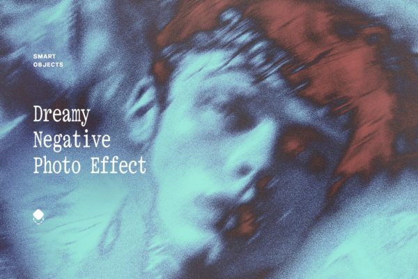 梦幻粒状模糊失真照片效果ps特效滤镜样机 Dreamy Negative Photo Effect