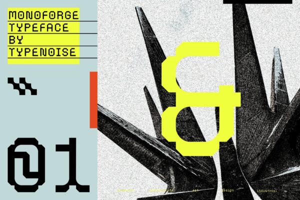 现代极简美学品牌海报徽标设计衬线英文字体安装包 Monoforge
