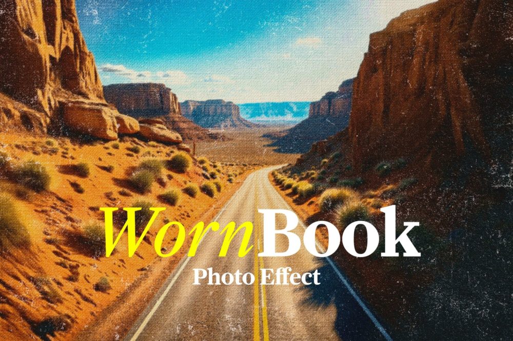 破旧粗糙划伤照片效果ps特效滤镜样机 Worn Old Book Photo Effect插图 破旧粗糙划伤照片效果ps特效滤镜样机 Worn Old Book Photo Effect插图