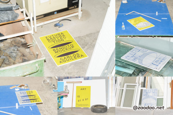 7款小众凌乱场景海报招贴传单设计展示效果图PS贴图样机模板 Bendito.Mockup – Futura Basura Collection II P1