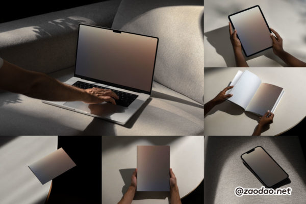 [独家首发] 10款苹果iPhone手机iPad平板MacBook电脑名片书籍vi设计贴图psd样机 Directory Mockup – Home Collection P2