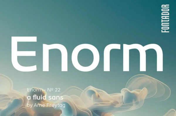 MyFonts – Enorm Font Family 16款字重未来主义怪诞永恒美学品牌Logo印刷海报标题无衬线字体家族