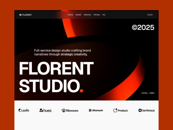 响应式设计师作品集工作室网站UI界面交互设计Framer模板素材 Florent Studio Framer Templates