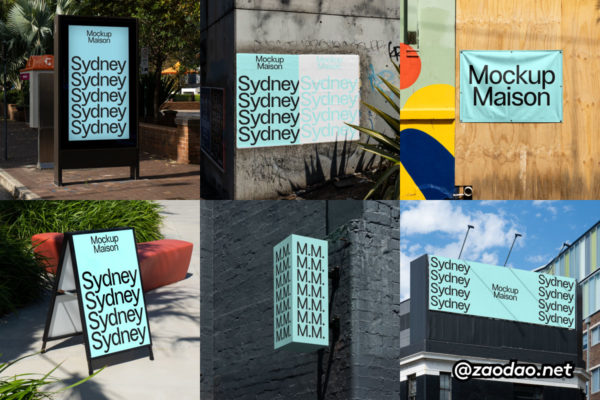 8款国外悉尼城市海报广告牌标牌设计ps展示效果样机模板 Mockup.Maison – Sydney Beach Collection P1特色图 8款国外悉尼城市海报广告牌标牌设计ps展示效果样机模板 Mockup.Maison – Sydney Beach Collection P1