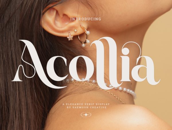现代优雅品牌包装徽标设计衬线英文字体安装包 Acollia