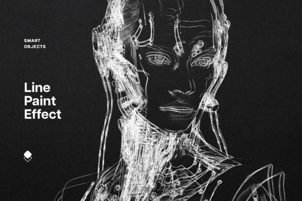 素描手绘艺术海报效果ps特效滤镜样机 Line Paint Photo Effect