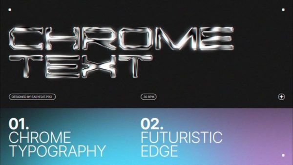 AE模版 8组3D立体金属镀铬文本标题品牌推广海报设计动画特效 Chrome Typography By easyeditpro特色图 AE模版 8组3D立体金属镀铬文本标题品牌推广海报设计动画特效 Chrome Typography By easyeditpro