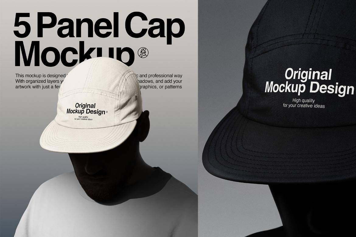 1款逼真棒球帽帽子logo设计展示效果图psd样机模板素材 Cap Mockup