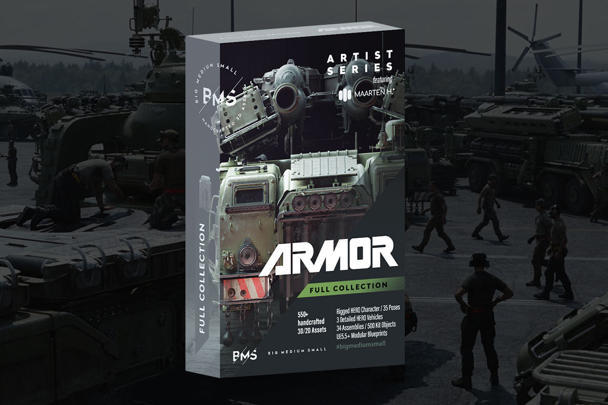Big Medium Small – Armor BMS军事武装人物角色坦克车硬面3D资产模型 Blender FBX OBJ UE Big Medium Small – Armor