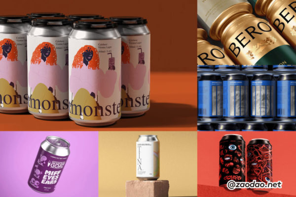 7款高级小众啤酒饮料苏打水金属锡罐易拉罐设计展示效果图PS贴图样机模板 Darkroom Mockups – Cans Collection P1