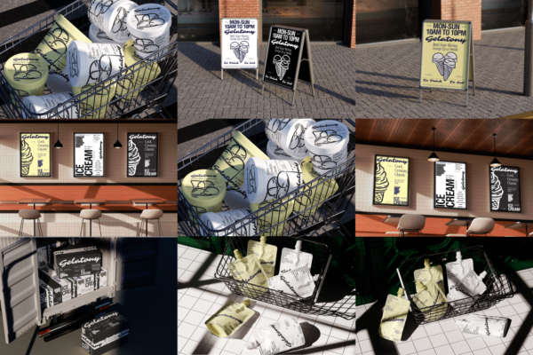 8款冰激凌咖啡包装罐可吸塑料袋海报包装盒设计展示PS贴图样机模板 Gelato Ice Cream Packaging Mockup特色图 8款冰激凌咖啡包装罐可吸塑料袋海报包装盒设计展示PS贴图样机模板 Gelato Ice Cream Packaging Mockup