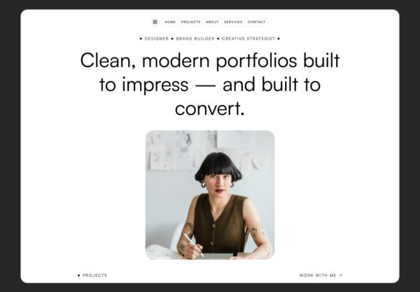 极简优雅设计师个人作品集工作室网站ui界面设计framer模板素材 Osei – Minimal Portfolio Framer Template