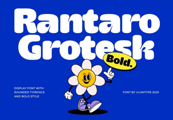 现代卡通趣味粗体圆润海报标题logo设计英文字体安装包素材 Rantaro Grotesk特色图 现代卡通趣味粗体圆润海报标题logo设计英文字体安装包素材 Rantaro Grotesk