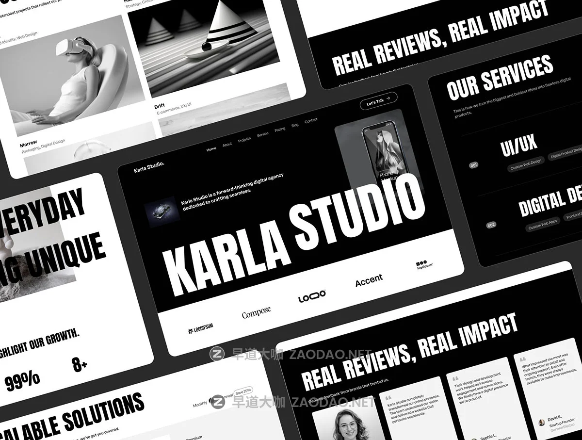 13屏现代时尚个人工作室作品集网站用户登录界面UI设计Figma模板套件 Karla – Creative Studio Website Template UI Kit插图3 13屏现代时尚个人工作室作品集网站用户登录界面UI设计Figma模板套件 Karla – Creative Studio Website Template UI Kit插图3