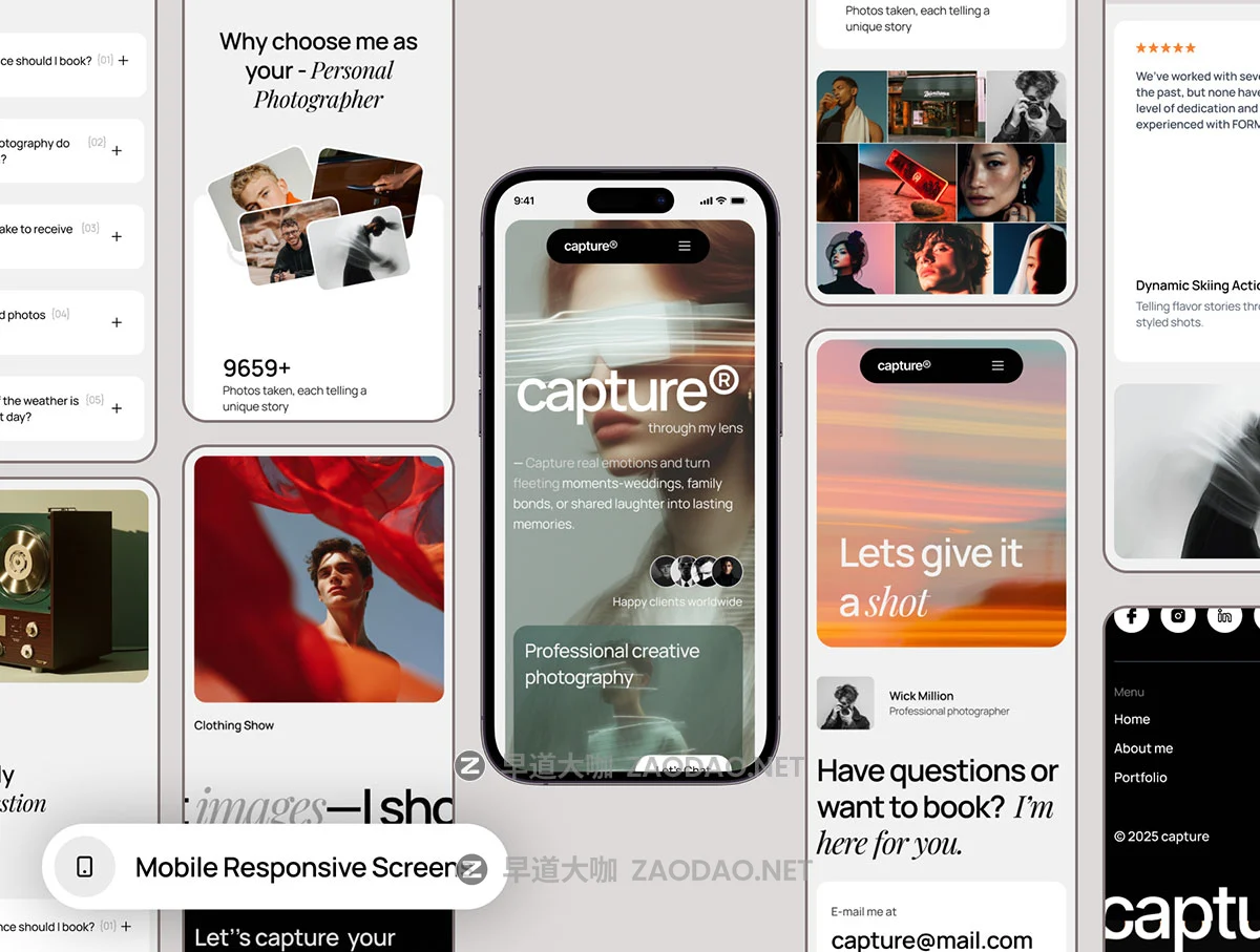 高级国外风摄影设计作品集艺术品网站用户UI界面Figma模板素材 Photography Portfolio Website Design插图3 高级国外风摄影设计作品集艺术品网站用户UI界面Figma模板素材 Photography Portfolio Website Design插图3